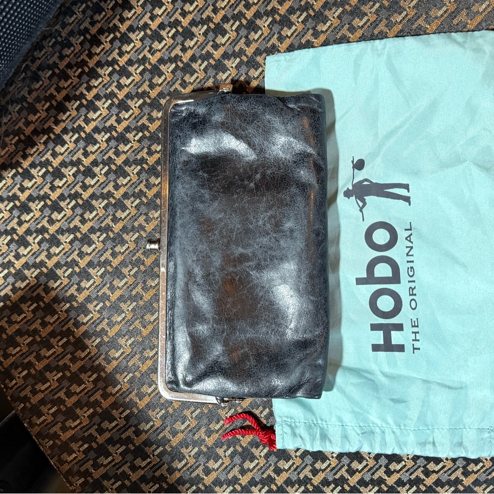 HOBO Black Leather Wallet Sleek Design